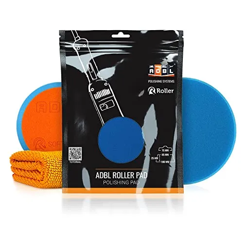 ADBL Roller Pad-R Hard Cut Polierpad - Polierschwamm für Ø75mm Stützteller - Profi Polierpad mit Klettverschluss - Polierschwamm, Auto Polieren, Schwamm Polierteller