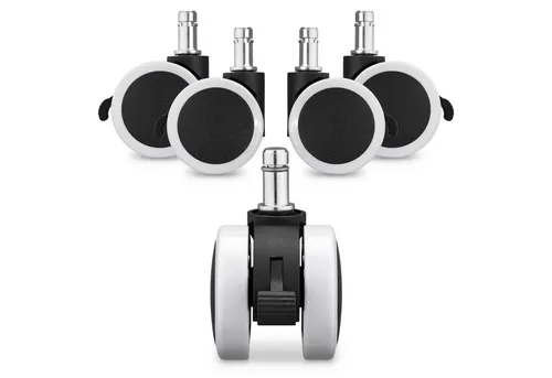 kwmobile Stuhlrolle 5x Bürostuhlrollen Hartboden/Weichboden mit Bremse 11/22mm