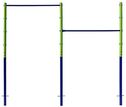 Best Sporting Doppel Turnreck Klara 61395 - Doppel-Turnreck in blau/grün, ideal für Spielplätze und fördert die motorischen Fähigkeiten von Kindern.