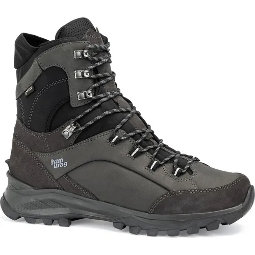 Hanwag M Banks Snow GTX Grau-Schwarz - Komfortabler Herren Wanderstiefel - Wasserdichter Gore-Tex Wanderstiefel für Herren, ideal für Bergsteigen und Trekking. Robuste Materialien und Vibram Sohle bieten besten Halt in winterlichen Bedingungen.