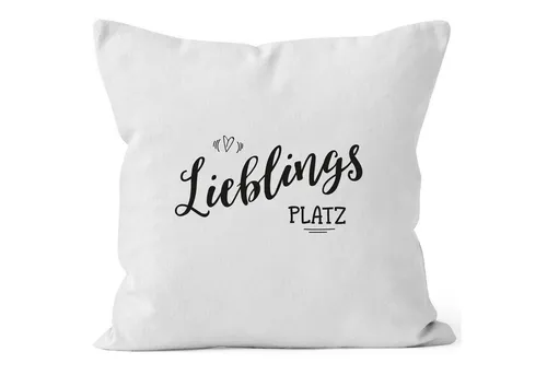 MoonWorks Dekokissen Kissenbezug Lieblingsplatz Geschenk Kissen-Hülle Deko-Kissen 40x40 MoonWorks®