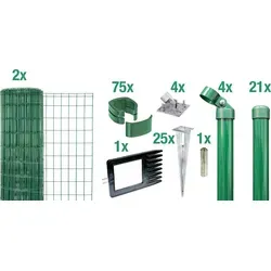 Alberts Fix-Clip Pro Gartenzaun 81 cm, 50 m Komplettset - Gartenzäune mit innovativer Clipmontage - kein Werkzeug nötig! Ideal für jedes Gelände, langlebig und einfach zu installieren. Perfekt für Ihren Garten.