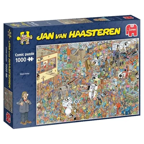 Jumbo Spiele 1119801829 Jan Van Haasteren schwarzer Freitag - 1000 Teile Puzzle, umweltfreundlich und ideal für entspannende Bildschirmfreie Zeit