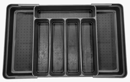 Rosenstein & Söhne Besteckorganizer: Besteckkasten für Schubladen, ausziehbar: 30 auf 52,5 x 33,5 x 5,5 cm (Schubladen Organizer Besteck, Schubladeneinsatz Besteck, Schublade)