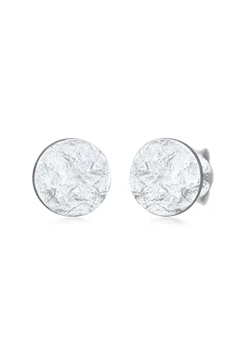 Elli Paar Ohrstecker Plättchen Rund Struktur Silber 925 von Elli