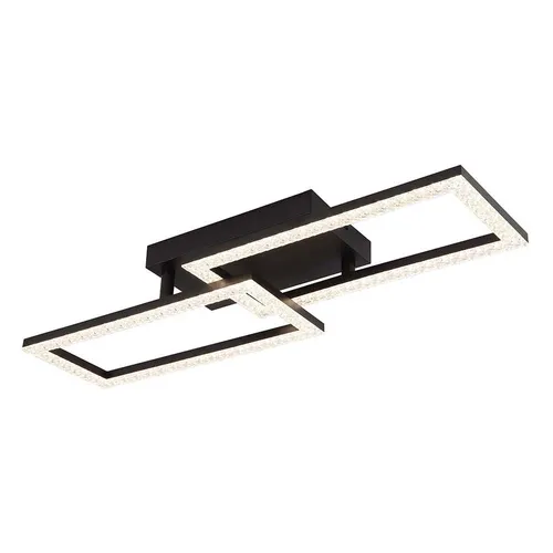 Schwarze Deckenlampe mit beweglichen Kristallen – 61,5 cm LED - Moderne Deckenleuchte für verschiedene Räume, energieeffizient und stilvoll. Ideal für Wohnzimmer, Schlafzimmer und mehr, sorgt für ein schönes Lichtambiente.