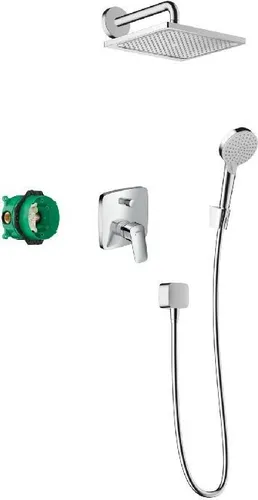Hansgrohe Crometta Duschset E 240 mit Unterputzarmatur - Duschset mit 240x240 mm großer Brause, 2 Strahlarten und einfacher Reinigung. Ideal für moderne Bäder, sorgt für ein luxuriöses Duscherlebnis.