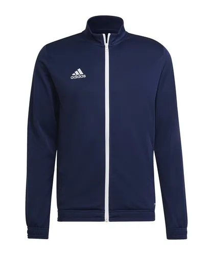 Adidas Entrada 22 Trainingsjacke - Blau für Profistyle - Trainingsjacke aus der Entrada 22 Kollektion, feuchtigkeitsabsorbierend mit AEROREADY Technologie und aus 100% recycelten Materialien - ideal für umweltbewusste Sportler.