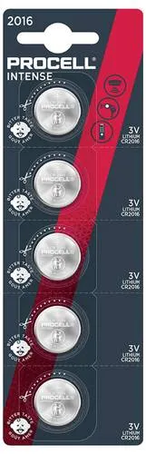 PROCELL Knopfzelle CR2016 3V 5 St. Lithium Intense