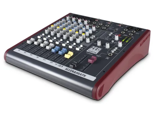 Allen-Heath ZED60-10FX Mischpult - Kompaktes 6-Kanal Mischpult mit 4 Mic/Line-Eingängen und integriertem Effektprozessor, perfekt für Studio- und Live-Einsätze.