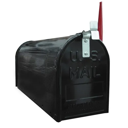 ALUBOX Amerikanischer Briefkasten 22X17X48 cm Briefkasten aus Verzinktem Blech Außenbriefkasten im Zeitschriftenformat mit Fahne (SCHWARZ)