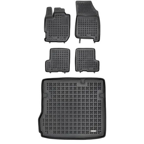 MOTOS Satz Gummifußmatten und Kofferraummatten für Dacia Duster II ab 2018 Verbessern Sie Ihren Reisekomfort mit Antirutschmatte Auto - Allwetter fußmatten Auto, Schutz vor Verschmutzung