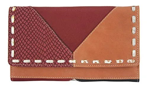 Sunsa Geldbörse: Damen Geldbeutel mit RFID Schutz - Damen-Geldbörsen aus Lederresten, umweltfreundlich und einzigartig. Mit RFID-Schutz und viel Platz für Karten, Geldscheine und Münzen. Ideal als Geschenk für jeden Anlass.