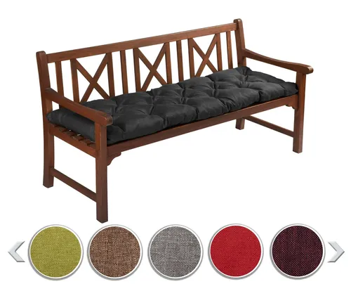 sunnypillow Bankauflage 170 x 60 cm - Bequeme Sitzkissen für Garten und Innenbereich - Hochwertige Bankauflage aus wasserabweisendem Polyester, ideal für drinnen und draußen. Mit 12 cm Dicke und starken Befestigungsbändern für höchsten Komfort und Stabilität.