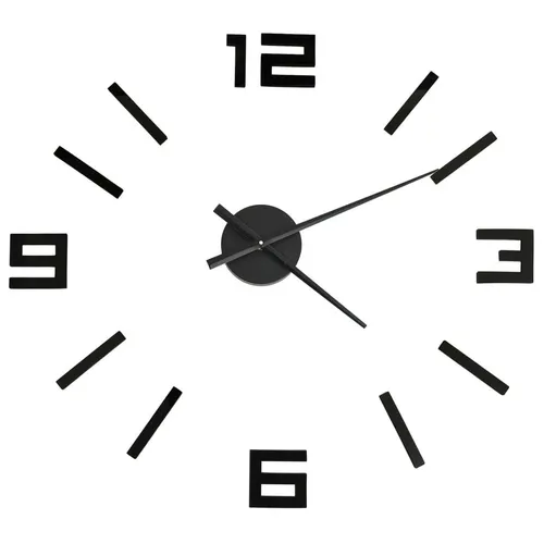 Produktbild vidaXL 3D-Wanduhr Modernes Design Schwarz 100 cm XXL