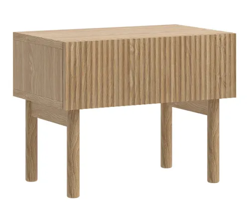 Selsey Nachttisch NOLIE – Modern mit Schublade aus Massivholz - Nachtkonsolen mit stilvollem Design und einer praktischen Schublade, ideal für Ihr Schlafzimmer. Robuste Massivholzfüße und Eichenholzoptik verleihen Ihrem Raum Eleganz und Charakter.