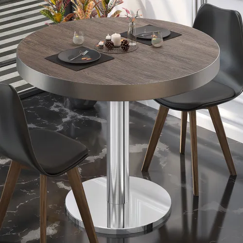 BN Bistrotisch Ø 70 cm – Edle Optik in Light Wenge - Bistrotisch mit einem Durchmesser von 70 cm, gefertigt aus hochwertigem HPL, ideal für Bars und Restaurants. Langlebig und stilvoll, bringt er Eleganz in jeden Raum.