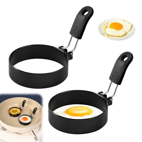 Stück Spiegeleiform,Pancake Form,Spiegeleierformen für Die Pfanne,Spiegeleier Form,Eierformer,Edelstahl Eierform,Spiegelei Ringe,Egg Ring,zum Omelettform Hackbraten Frying Küchenutensil Runde (S2) 2