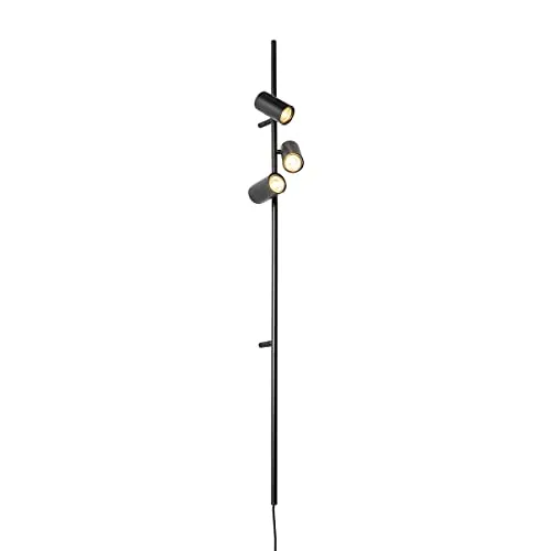 Qazqa Jeana Luxe 3-flammige Wandleuchte schwarz - Moderne Wandleuchte für stilvolle Innenräume, dimmbar und ideal für Wohnzimmer oder Schlafzimmer. Robustes Stahl-Design mit Fußschalter und GU10-Fassung.