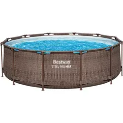 Steel Pro MAX™ Solo Pool Ø 366 x 100 cm, Rattan-Optik von Bestway