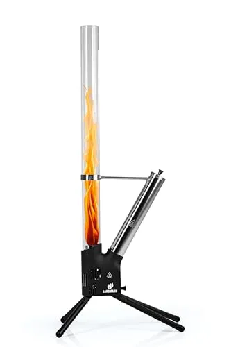 LANDMANN Feuerrohr Feuersäule 132 cm – Edelstahl, raucharm