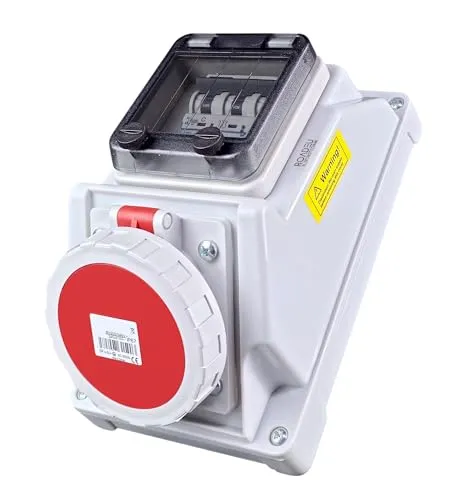 RoadEu CEE 16A Steckdose mit LS-Schalter – 400V 5-polig - Steckdosen & Zubehör – IP66 wasserdicht, ideal für Außenbereiche und Feuchträume, mit integriertem LS-Schalter für mehr Sicherheit bei Stromausfällen.