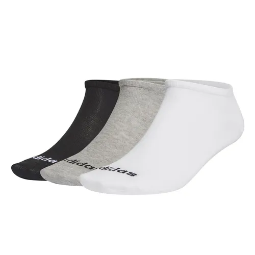 adidas Sportsocken Sneaker Low Cut No Show (Baumwollmix, leicht) weiss/schwarz/grau - 3 Paar, Größe: 43-45