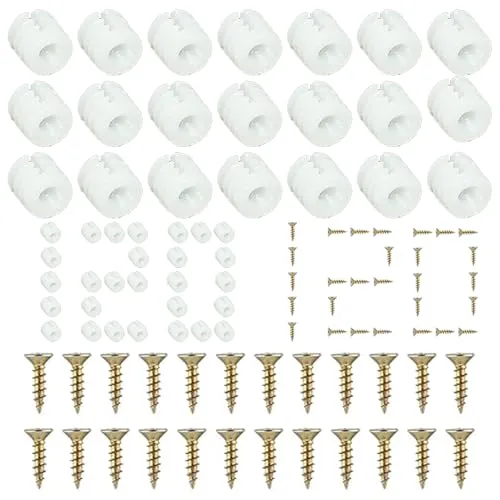 Sets Kunststoff Scharnierdübel Einsätze, M4 x 10mm Scharnierdübeleinsätze mit Schrauben Möbel Scharnier Erweiterungsdübel Kunststoffdübel für Reparieren Fixieren Türscharniere Schrank 120