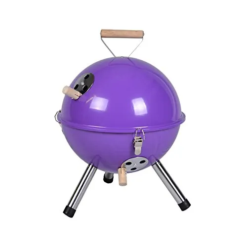 Mini BBQ Grill Holzkohle KUGELgrill lila in lila von Nexos Trading