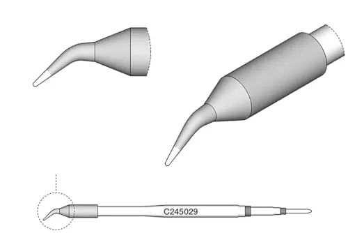 JBC Lötspitze C245029, Ø 0,4 mm, gebogen von JBC