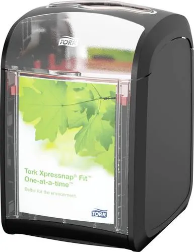 Tork Xpressnap Fit® Tischspender N14, schwarz - Sonstige Badaccessoires, leicht zu reinigen und schützt Servietten vor Schmutz – ideal für Restaurants und Bars.