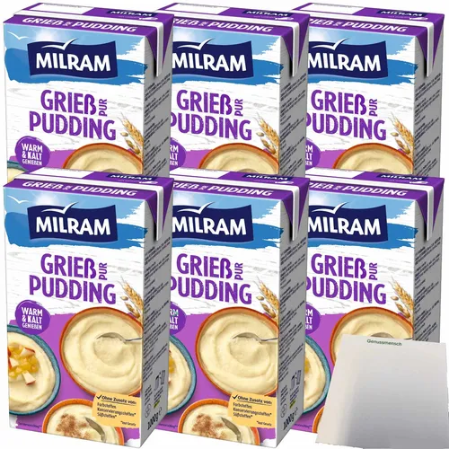 Milram Grieß-Pudding Pur warm und kalt zu genießen 6x1000g Packung + usy Block