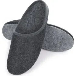Filz Pantoletten Warme Leichte Pantoffeln Hausschuhe für Damen Herren Filzpantoffeln 38 - Grau - 38