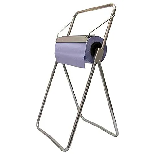 Bodenständer für Putzrolle, mobile Halterung für Papierrollen bis 38cm Breite - Toilettenpapierhalter, mobiler Papierrollenhalter für Rollen bis 380 mm Breite mit praktischer Abrissschiene aus robustem Metall