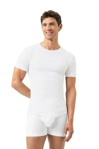 Mey Tagwäsche Serie Noblesse Herren Shirts 1/2 Arm Weiss 4XL(10) - Herren-Unterhemden aus 100% Peru-Pima Baumwolle, supergekämmt für höchsten Tragekomfort und körpernahe Passform mit abgerundetem Saum.
