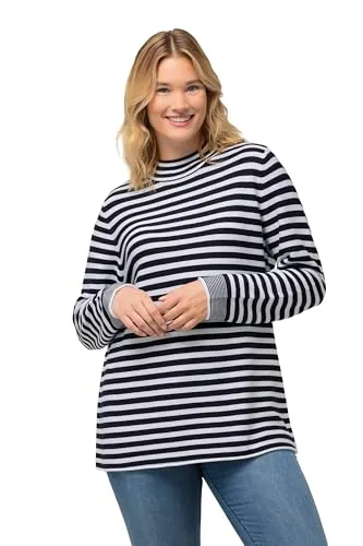 Ulla Popken, Damen, große Größen, Ringelpullover, Turtle-Neck