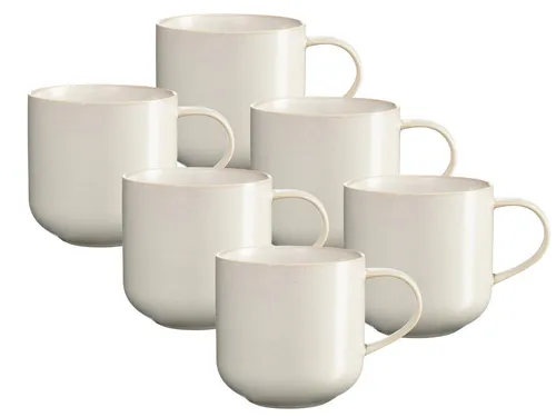 ASA SELECTION Becher COPPA Henkelbecher tofu 0,4l Set6, Porzellan, Geschirr