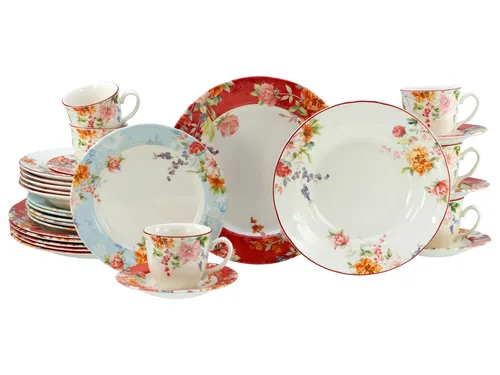Creatable Kombiservice 16-teilig, Mehrfarbig - Hochwertiges Geschirrset aus Keramik, ideal für stilvolle Essenspräsentationen und gemütliche Zusammenkünfte. Perfekt für jede Gelegenheit!