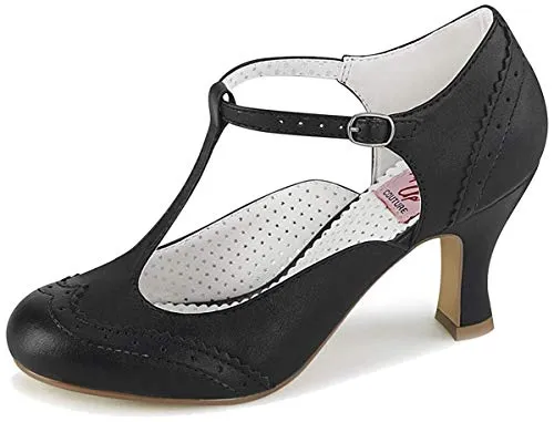 Pleaser Damen Flapper 26 T-Spange - Schwarz (Blk Pu) - 42 EU (9 UK)