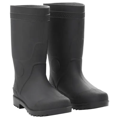 vidaXL Gummistiefel, Regenstiefel Rutschfest, Anglerstiefel Wasserdicht, Arbeitsstiefel Gartenstiefel Halbschaft Stiefel, Schwarz Größe 39 PVC