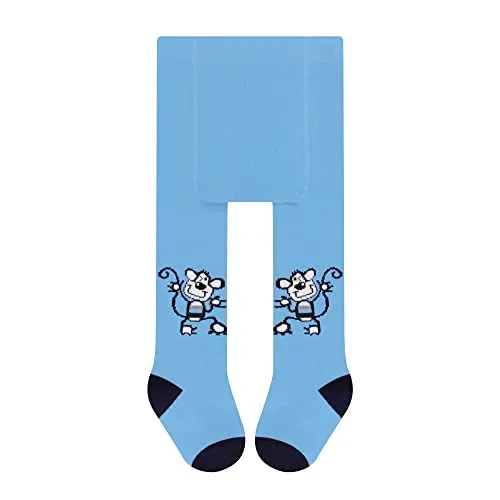 L&K-II 1er Pack Babystrumpfhose Strumpfhose für Baby Jungen mit Hund Löwen Affen Bären und Auto Motiv 2770J 56-62