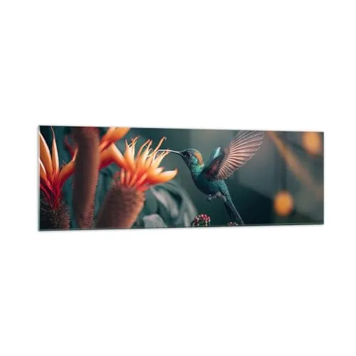 ARTTOR Glasbild 160x50cm Wandbilder Botanik Blumen - 5729 in orange von Arttor