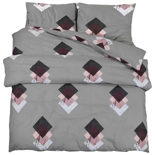 vidaXL Bettwäsche-Set Grau 200x200 cm aus 100% Baumwolle - Bettwäsche-Set aus 100% Baumwolle, weich und pflegeleicht, mit elegantem Design für einen stilvollen Schlafraum. Maschinenwaschbar und langlebig – ideal für jeden Einrichtungsstil.