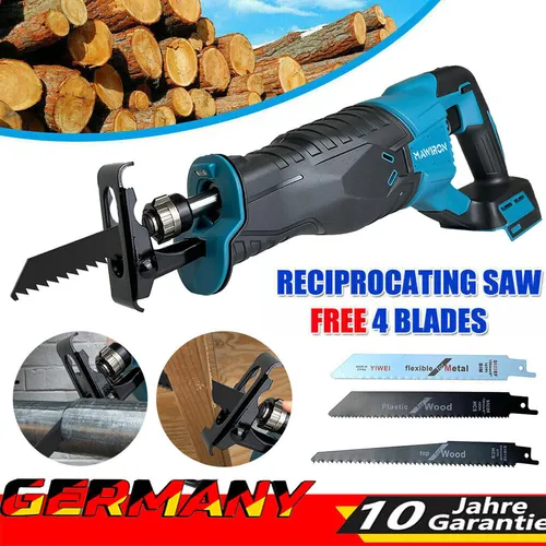 makita DJR187ZK Akku-Säbelsäge - 18,0 V, kompakt und leistungsstark für schnelles und präzises Sägen von Holz, Kunststoff und Metall