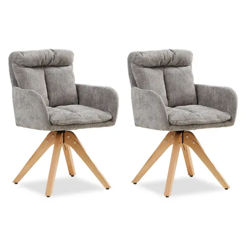 Homestyle4u 2851 Drehbare Polsterstühle Grau in grau von Homestyle4u