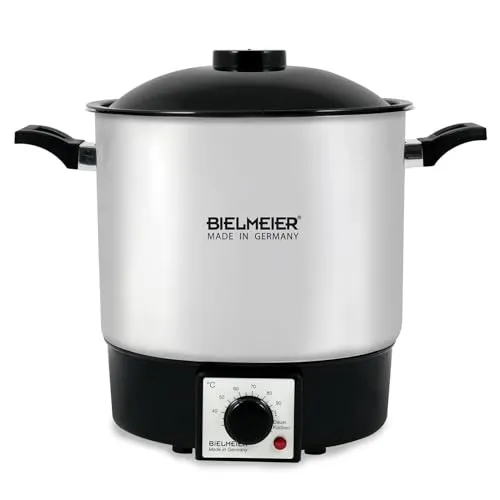 BIELMEIER Einkochautomat 1000 W 9 Liter Edelstahl - Einkochautomat für Obst und Gemüse, ideal für kleine Küchen mit 9 Liter Volumen. Made in Germany, ermöglicht gesundes Einkochen ohne Zusatzstoffe.
