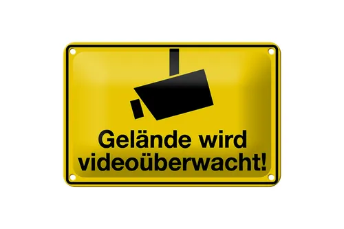 Blechschild Spruch 18x12 cm Gelände wird videoüberwacht Deko Schild