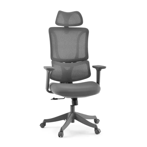 Ergonomischer Bürostuhl mit Kopfstütze - Drehstuhl für Schreibtisch - Bürostühle mit atmungsaktivem Mesh, verstellbarer Sitzhöhe (45-55 cm) und max. Belastbarkeit von 120 kg für optimalen Komfort bei der Arbeit.