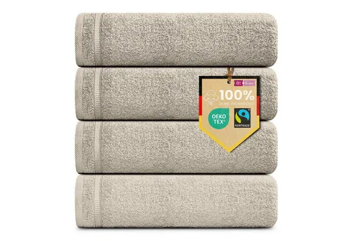 B!HOME Handtücher Set Saunatücher, Duschtücher, Gästehandtücher 100% Baumwolle, (Spar-Set, 4-St), flauschig saugfähig Frottee weich