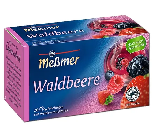 Meßmer Tee Waldbeere - Früchtetee mit Heidelbeer- und Holunder-Geschmack - Genießen Sie den fruchtigen Geschmack von Waldbeeren mit Meßmer Tee. Ideal für entspannende Momente, kommt in praktischen Teebeuteln.